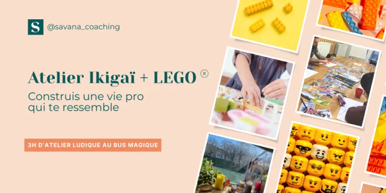 Modèles construits en LEGO® représentant les talents et aspirations des participant·es à un atelier Ikigaï à Lille